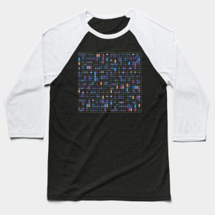 Vintage Gaming Arcade Video Game Gamer Maze Grid Pattern Baseball T-Shirt